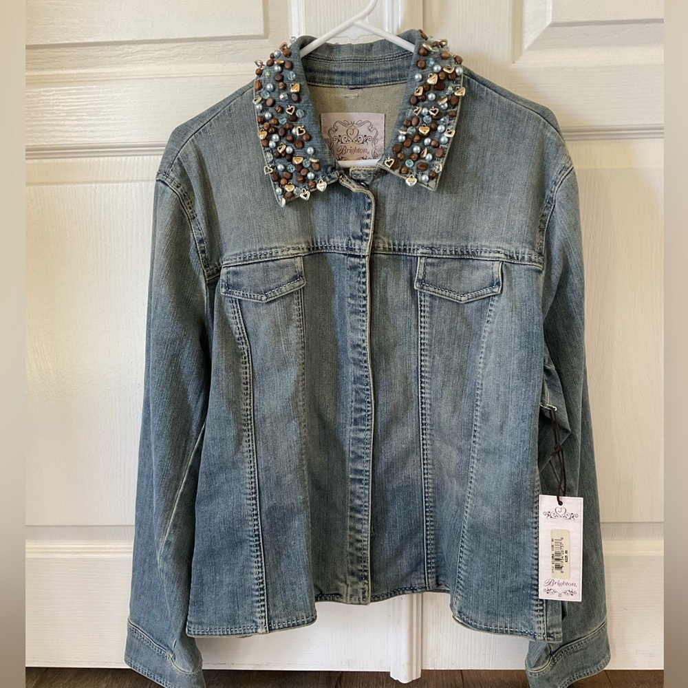 Super Cute Brighton Jeans Jacket Brand New with tag, Vintage style with sequins
